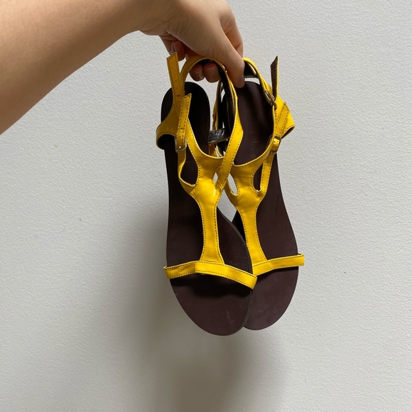 Michael Antonio Shoes - Michael Antonio Patent Mini Wedge Sandals 7.5